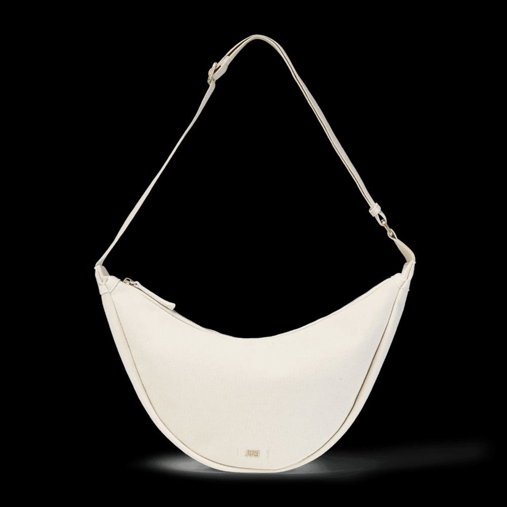 Elegant White Crescent Shoulder Bag